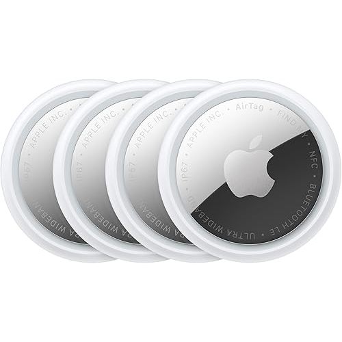 Apple AirTag (2nd Generation) - 4 Pack: Tracker for Keychain, Wallet, and More; Locator with Sound; Simple One-Tap Setup with iPhone or iPad; Key Finder with up to 1.5X Precision Finding Range*