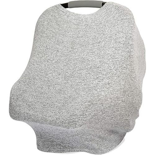 aden + anais Snuggle Knit 6-in-1 Stretchy Multi-Use Cover for Car Seat, Nursing, Cart, Baby Swing, High Chair, Infinity Scarf, Heather Grey