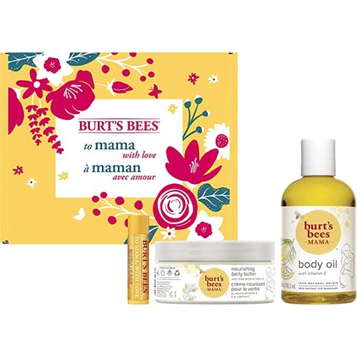 Burts Bees To Mama With Love 3-Piece Gift Set, Belly Butter, Body Oil, Mama Bee Beeswax Lip Balm