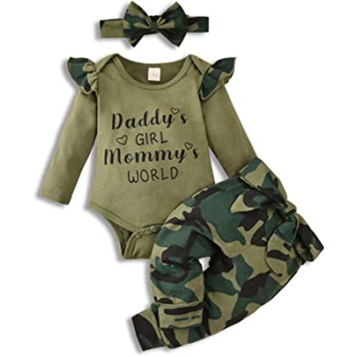 Catpapa Newborn Baby Girl Romper Jumpsuit Bodysuit +Pants Shorts+Headband Outfit Set
