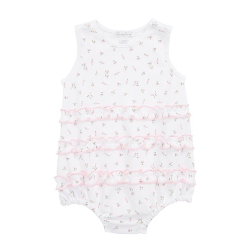 Garden Roses Ruffle Bubble Romper, 3-6M