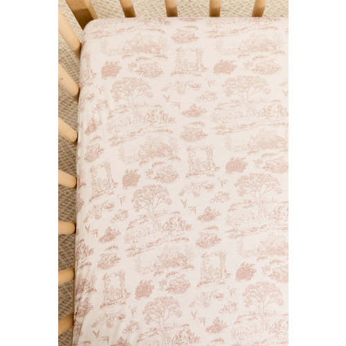 Rose Toile Crib Sheet