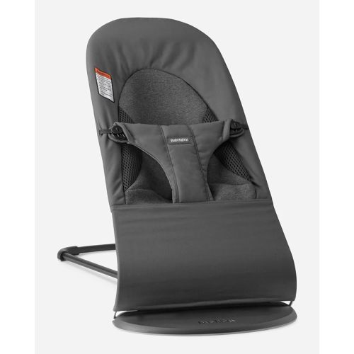 BabyBjörn Bouncer Bliss, Dark Gray, Woven/Jersey, Tri-Fabric | 2-in-1 Adjustable Baby Bouncer Seat and Toddler Chair, Newborn to Toddler (8-29 lbs), 4 Positions, Lightweight & Portable