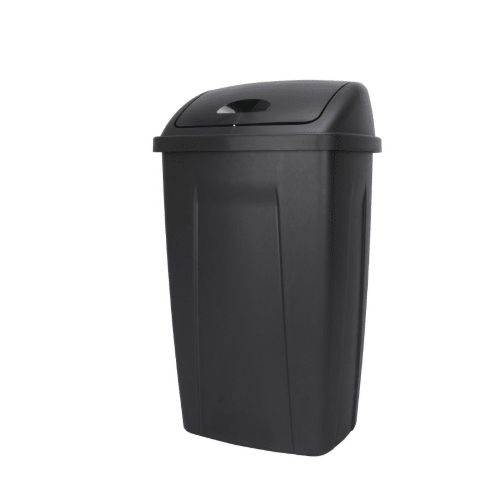 Mainstays 13 Gallon Trash Can, Plastic Swing Top Kitchen Garbage Trash Can, Black