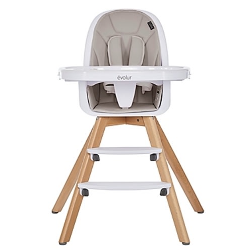 Evolur Zoodle 3-in-1 High Chair and Booster Feeding Chair in - Light Grey