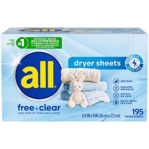 All Free Clear Fabric Softening Sheets - 195ct