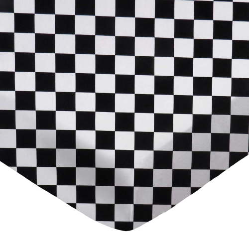 SheetWorld Fitted 100% Cotton Percale Pack N Play Sheet Fits Graco 27 x 39, Black White Checkerboard