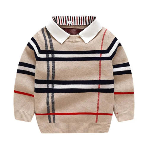 Plaid Sweater with Removable Collar – ONEAKIDS