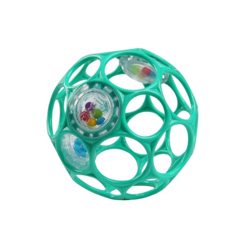 Bright Starts Oball Easy-Grasp Rattle BPA-Free Infant Toy in Teal, Age Newborn and up, 4 Inches