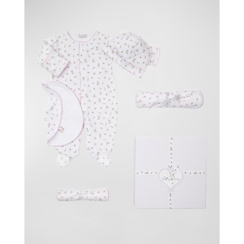 Girl's Garden Rose 5-Piece Gift Set, Size Newborn-9M