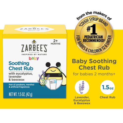 Zarbee's Baby Soothing Chest Rub, Eucalyptus, Lavender, 1.5 oz HSA/FSA Eligible
