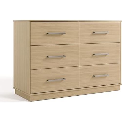 Graco Essentials 6 Drawer Bedroom Dresser (Driftwood) – GREENGUARD Gold Certified Dresser for Kids Bedroom, Kids Dresser with Interlocking Drawer System, 6 Drawer Nursery Dresser