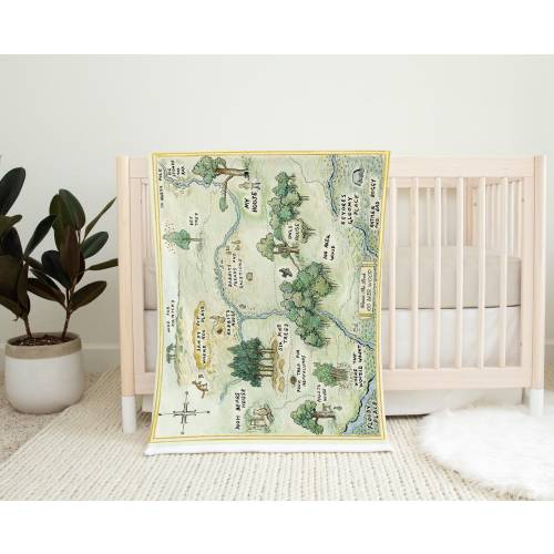 100 Acre Wood Map Baby Blanket, Hundred Acre Wood, Winnie the Pooh Nursery Baby Blanket, Minky, Winnie The Pooh Baby Shower, 100 Aker Woods