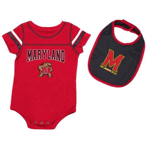 Newborn & Infant Colosseum Red Maryland Terrapins Chocolate Bodysuit & Bib Set