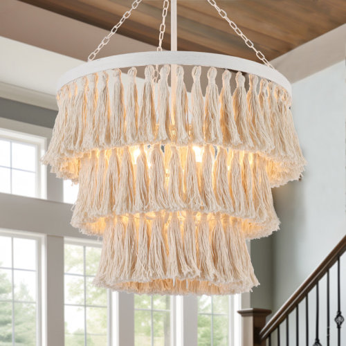 Langley Street® Luray 4-light Dimmable Tiered Fringe Chandelier & Reviews | Wayfair