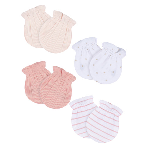 Gerber Baby Neutral 4-Pack Mittens, 0-6 Months