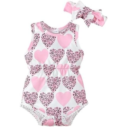 Mioglrie Baby Girl Clothes Newborn Girl Clothes Summer Infant Baby Girl Outfits Romper Headband Clothing Sets