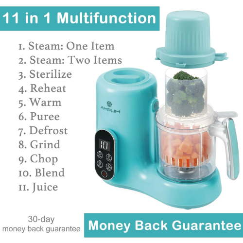 Amplim 11-in-1 Electric Baby Food Maker with Steam, Blend, Puree, 1 Piece