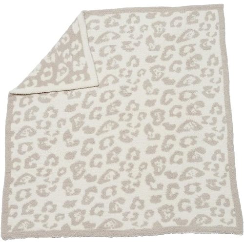 Barefoot Dreams CozyChic Barefoot in The Wild Baby Blanket - Stone/Cream,1 Count (Pack of 1),B683-26-LE