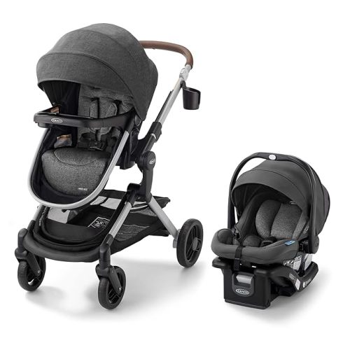 Graco Modes Nest Travel System, 3-in-1 Modular Carseat Stroller Combo, Includes the SnugRide DLX Infant Car Seat and Baby Stroller, Adjustable Slide2Me Car Seat Carrier to Toddler Stroller, Sullivan