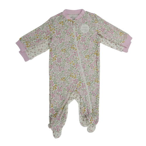 Milkberry Bamboo Pajamas Coverall for Baby Girls Footed Sleep Bodysuit for Infants Size 0-3 Months Mix Garden