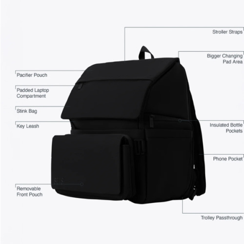 BÉIS 'The Ultimate Diaper Backpack' in Black - Best Backpack Diaper Bag in Black
