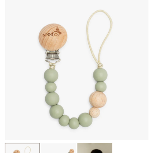 Ninni Co. Olive Green Pacifier Clip