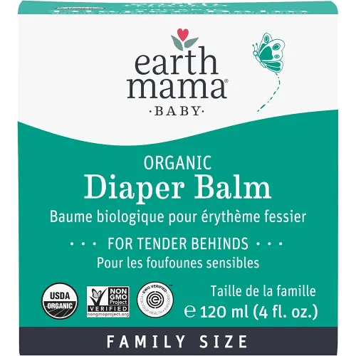 Earth Mama Organic Economy Size Diaper Balm | Diaper Cream for Baby | EWG Verified, Petroleum & Artificial Fragrance-Free with Calendula for Sensitive Skin, 4-Fluid Ounce