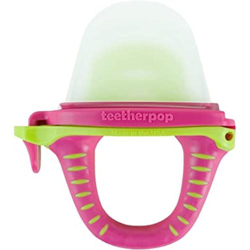 teetherpop No Mess Frozen Baby Teethers, Fill w/Breastmilk, Purees, Smoothies, Juice, USA Made, Medical Grade Materials, Soothie Pacifier, Baby Fruit Feeder, Teething Toys for Teething Relief