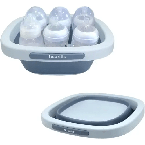 Collapsible Baby Bottles Wash Basin, Ideal Gifts for Baby & Moms, Multi-Purpose Wash Basin for Babies Bottles and Breast Pump, Babies Essentials for Newborns Infant Travel, Trips, Camping