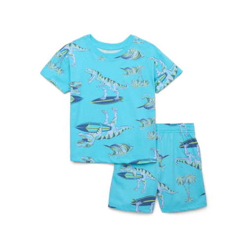 Wonder Nation Toddler Boy Printed Jersey Tee and Shorts Set, 2-Piece, Sizes 12M-5T