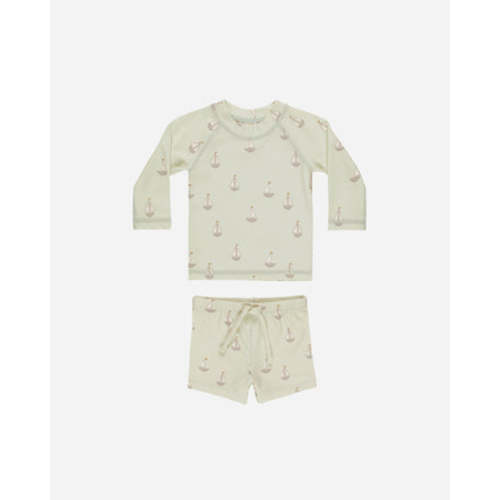 Finn Rashguard + Short Set || Sailboats