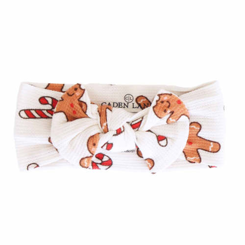 Sleigh Ride Sweets Bamboo Waffle Knit Large Bow Headwrap