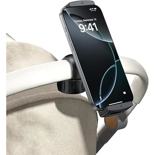 OATSBASF Stroller Phone Holder, Cell Phone Mount Pole Clamp for Baby Stroller, 360 Degree Rotation Phone Holder for Stroller Golf Cart Bike Shopping Carts, for iPhone 16 15 Pro Max 14 13, Smartphones