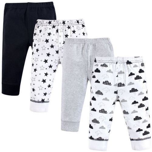 Hudson Baby Baby And Toddler Cotton Pants 4pk, Moon And Back, 3-6 Months