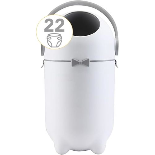 Diaper Pail - Magic Diaper Trash Bin - Diaper Disposal for Home Use - Use Any Bag - Durable and Odorless - White - Maxibaby
