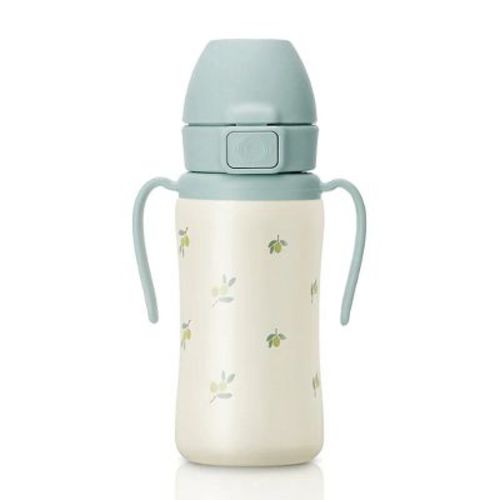 Grosmimi Stainless Steel Straw Cup With Flip Top - 10oz (300ml) Olive_pistachio