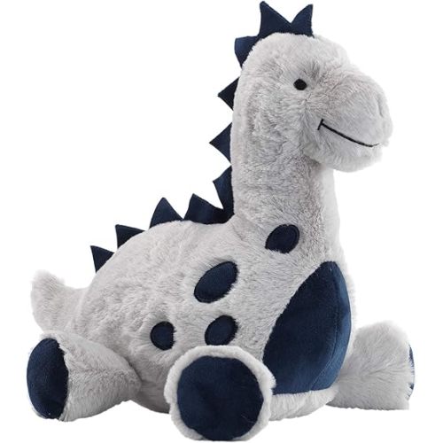 Lambs & Ivy Baby Dino Blue/Gray Plush Dinosaur Stuffed Animal Toy Plushie- Spike