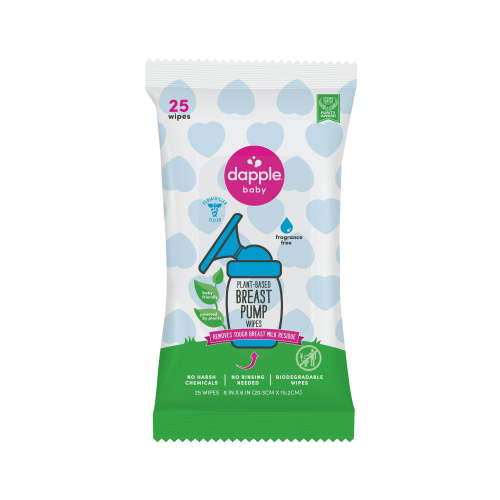 Dapple Baby Breast Pump Cleaning Wipes, Unscented, 1 Resealable Pack (25 Wipes)