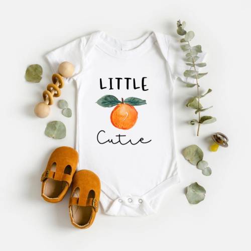 Little Cutie Baby Bodysuit, Little Cutie Baby Shower, Orange Baby Outfit, Baby Shower Gift, Newborn Outfit, Newborn Baby Gift, Baby Gifts
