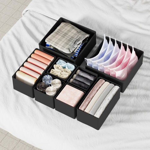 SpaceAid 12-pack Drawer Organizer Bins For Clothes – Closet Storage Dividers For Dresser Drawers, Underwear, Socks, And Clothing & Reviews | Wayfair