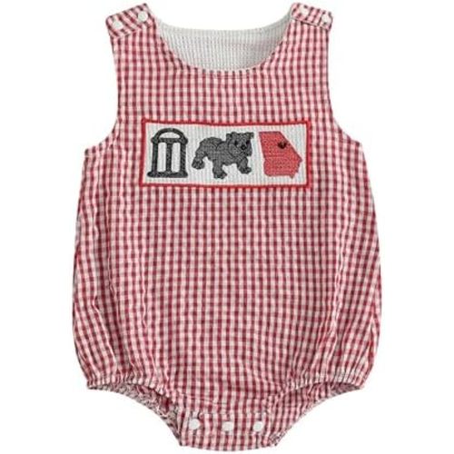 Newborn Infant Baby Boy Summer Outfits Sleeveless Smocked Bubble Romper One Piece Golf Onesie Clothes