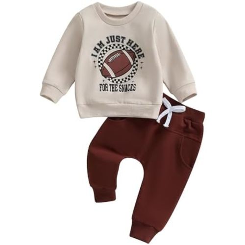 Toddler Baby Boy Fall Winter Clothes Mamas Little Boy Outfit Letter Long Sleeve Sweatshirts and Jogger Pants Set