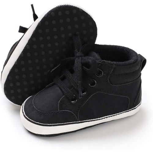 BENHERO Baby Girls Boys Canvas Shoes Toddler Infant First Walker Soft Sole High-Top Ankle Sneakers Newborn Crib Shoes