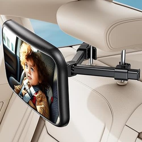 Baby Car Mirror for Baby Car Seat Safely Mirror Hook Clip Design for Rear Facing Infant Newborn 360° Rotation Baby Backseat Mirror with Wide Clear View, Shatterproof, Easy Install Baby Essentials