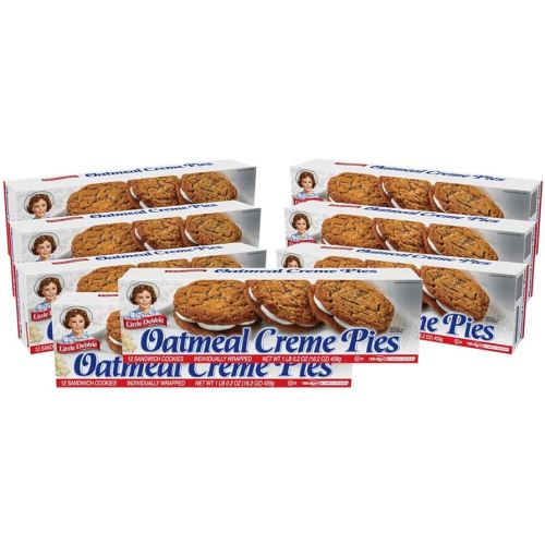 Little Debbie Oatmeal Creme Pies, 96 Individually Wrapped Sandwich Cookies (8 Boxes)