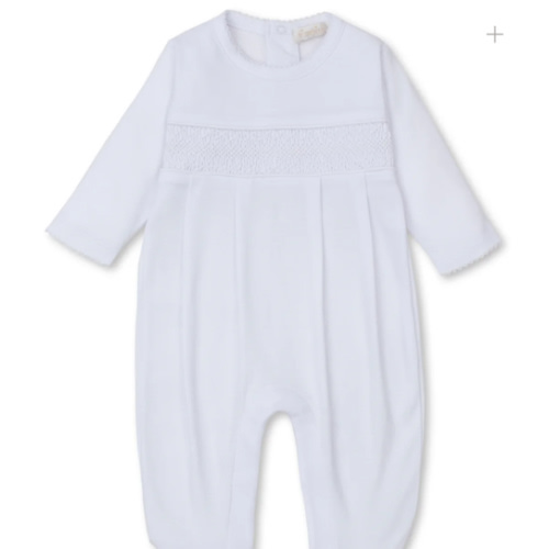 Hand Smocked CLB Charmed White Footie
