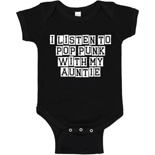 I Listen to Pop Punk with My Auntie Baby One Piece Bodysuit Or Toddler Shirt Cute Niece or Nephew Gift