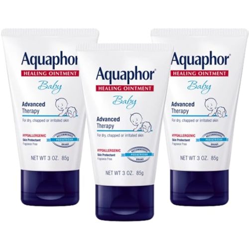 Aquaphor Baby Healing Ointment, Advanced Therapy for Chapped Cheeks and Diaper Rash, 3 Ounce (Pack of 3)