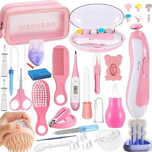 Baby Essentials Healthcare and Grooming Kit, Baby Electric Nail Trimmer Set Newborn Nursery Health Care Set for Newborn Infant Toddlers Baby Boys Girls Kids